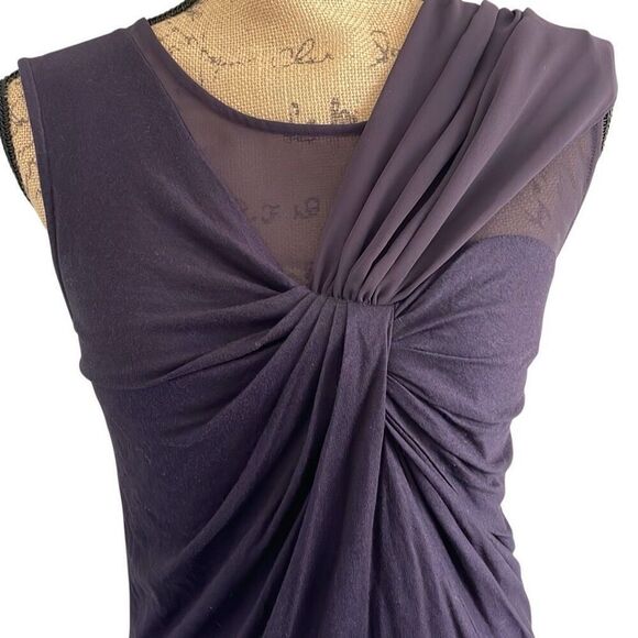EUC! Unique Ann Taylor Deep Purple Sleeveless Twist Front Blouse - S - Picture 3 of 11